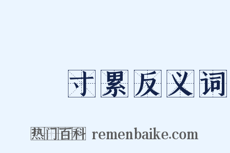 銖積寸累反义词是什么意思的图片